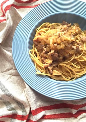 お刺身の残りで！ツナパスタ-レシピのメイン写真