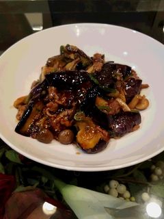 揚げ茄子とひき肉のすき煮-レシピのメイン写真