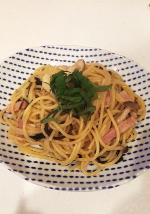 ワンパン簡単！ベーコン塩昆布の和風パスタ-レシピのメイン写真