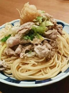長ネギと豚しゃぶのおろしポン酢パスタ-レシピのメイン写真