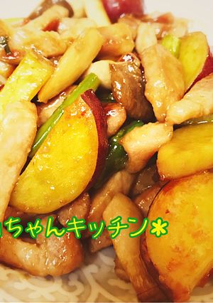 豚肉とサツマイモのオイスターソース炒め-レシピのメイン写真