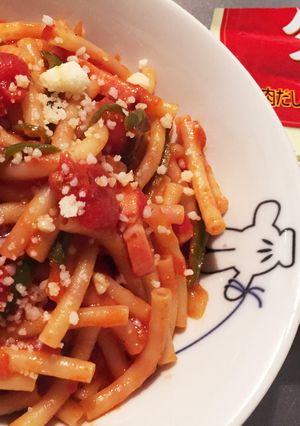ダシダとトマト缶で！簡単ナポリタン-レシピのメイン写真