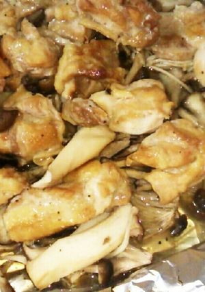 ノンオイル★鶏ももとキノコのオーブン焼き-レシピのメイン写真