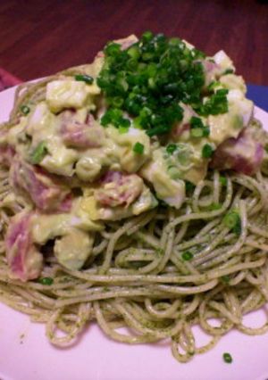 冷製パスタ♪アボガドマグロのタルタルのせ-レシピのメイン写真