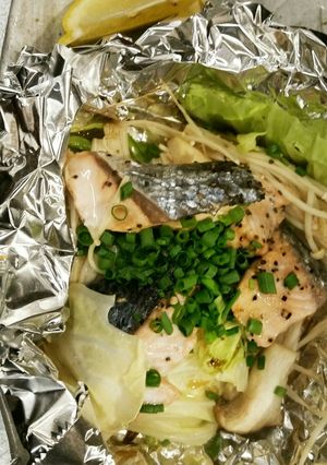 秋鮭のホイルバター焼き 柚子胡椒でピリ辛-レシピのメイン写真