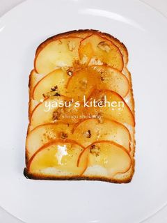 美味しい朝食♪林檎クリームチーズトースト-レシピのメイン写真