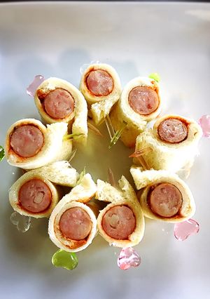 朝食に簡単ソーセージくるんとサンドイッチ-レシピのメイン写真