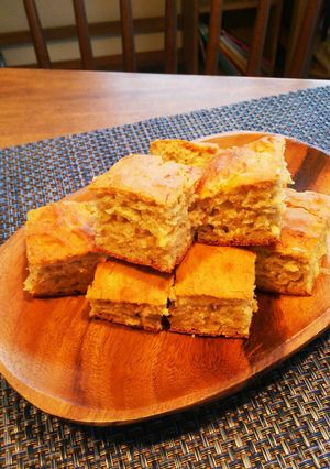 子どもと作る★天板バナナヨーグルトケーキ-レシピのメイン写真