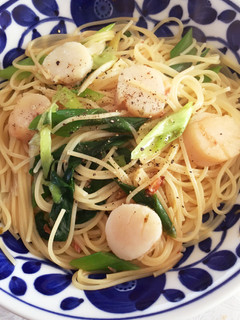 ホタテと九条ねぎの柚子胡椒パスタ-レシピのメイン写真
