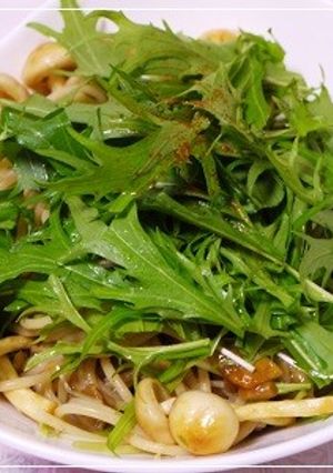 ☆水菜となめこのカラマンシー風味パスタ☆-レシピのメイン写真