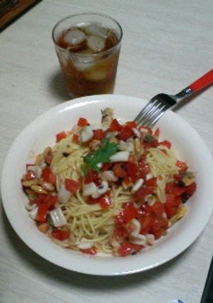 なつなつ★トマトとシーフードの冷製パスタ-レシピのメイン写真