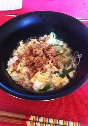 鶏そぼろの鶏ガラそうめん-レシピのメイン写真