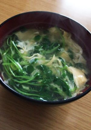 豆苗の卵スープ-レシピのメイン写真