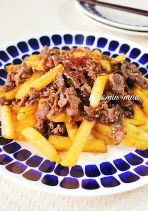 【常備菜】じゃがいもと牛肉のピリ辛炒め。-レシピのメイン写真