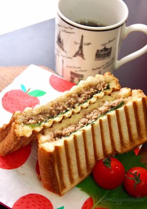 肉そぼろと大葉チーズの和風パニーニ-レシピのメイン写真