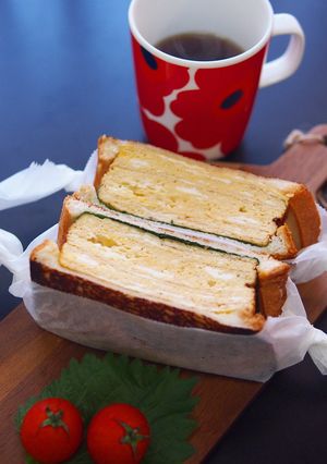 厚焼き卵と大葉の和風パニーニ-レシピのメイン写真