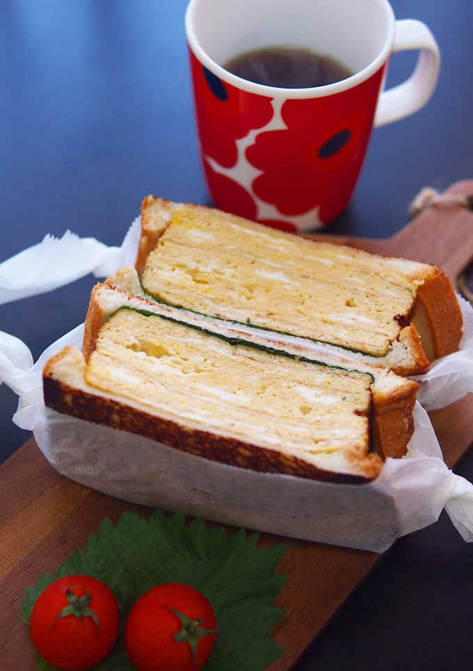 厚焼き卵と大葉の和風パニーニ-レシピのメイン写真