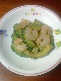 冷凍ゴーヤと冷凍エビの胡麻味噌和え-レシピのメイン写真