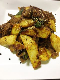長芋とラム肉のカレー炒め-レシピのメイン写真