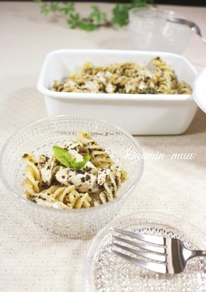 ササミとパスタのバジルサラダ♡-レシピのメイン写真