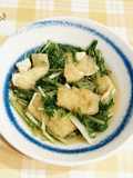 レンジとめんつゆで♪水菜と油揚げの煮浸し