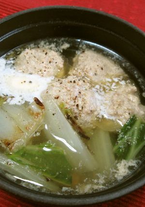 香ばし白菜と肉団子バター鍋仕立て-レシピのメイン写真