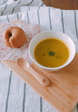 わける派☆時短☆まるごとかぼちゃのスープ-レシピのメイン写真