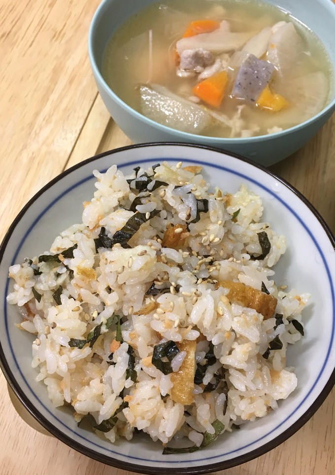 【混ぜご飯】さつま揚げ・鮭フレーク・しそ-レシピのメイン写真