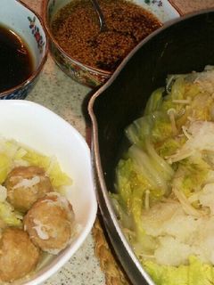 白菜と鶏団子のかぶみぞれ鍋★2種のタレで-レシピのメイン写真
