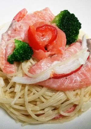 ★サーモンの柚子胡椒マヨ冷製パスタ★-レシピのメイン写真