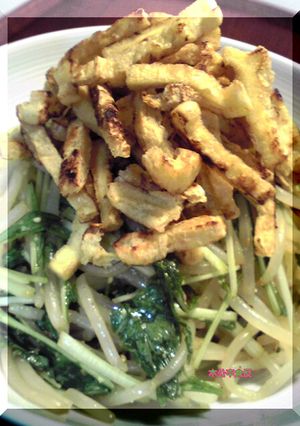 油揚げ＆水菜＆もやしのゴマポンサラダ-レシピのメイン写真