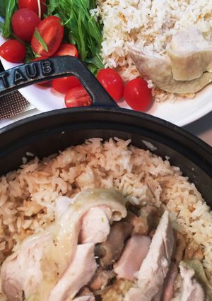 ストウブで炊く！カルディ味のチキンライス-レシピのメイン写真