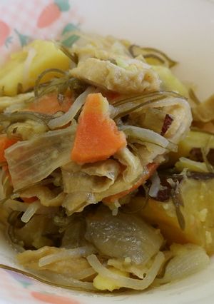 さつま芋と切昆布の煮物 ★宇都宮学校給食-レシピのメイン写真
