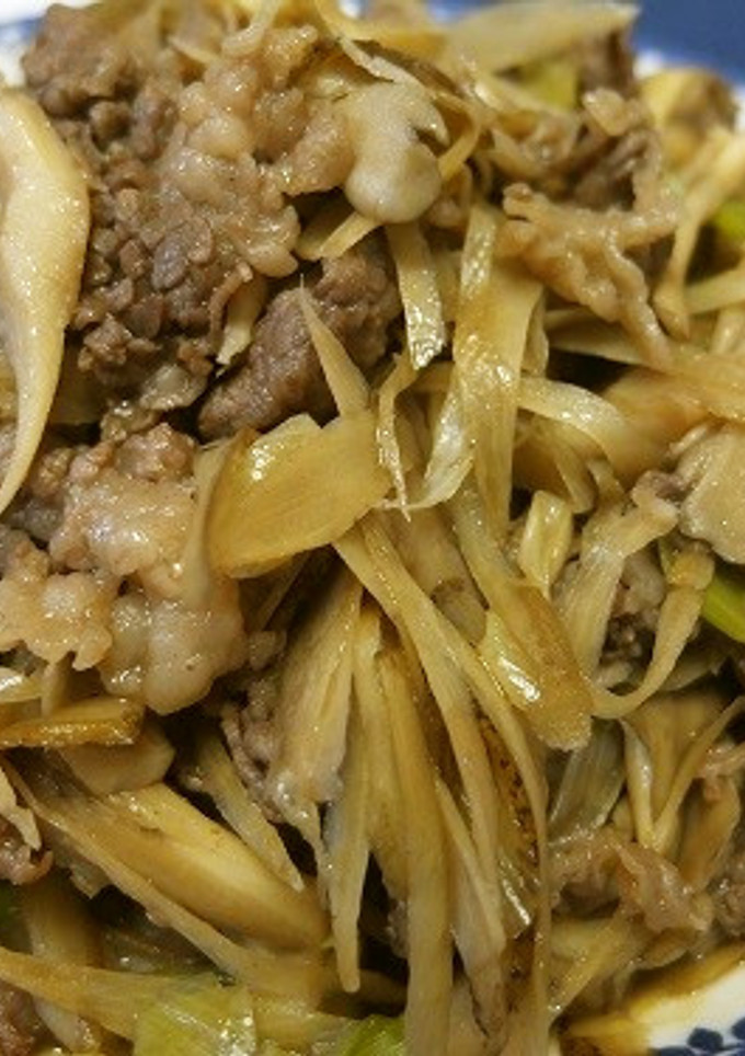 牛肉と舞茸、牛蒡の炒め煮（時雨煮風）-レシピのメイン写真