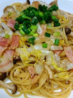 バターとめんつゆで☆白菜の和風スパゲティ-レシピのメイン写真