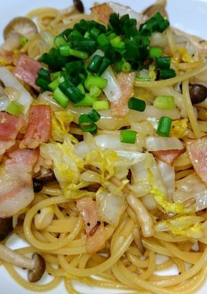 バターとめんつゆで☆白菜の和風スパゲティ-レシピのメイン写真
