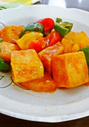 高野豆腐の黒酢豚風-レシピのメイン写真