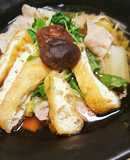あごだし鍋《豚と野菜》すっぱ薬味で♬