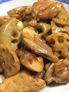 レンコンと鶏肉の照り焼き-レシピのメイン写真
