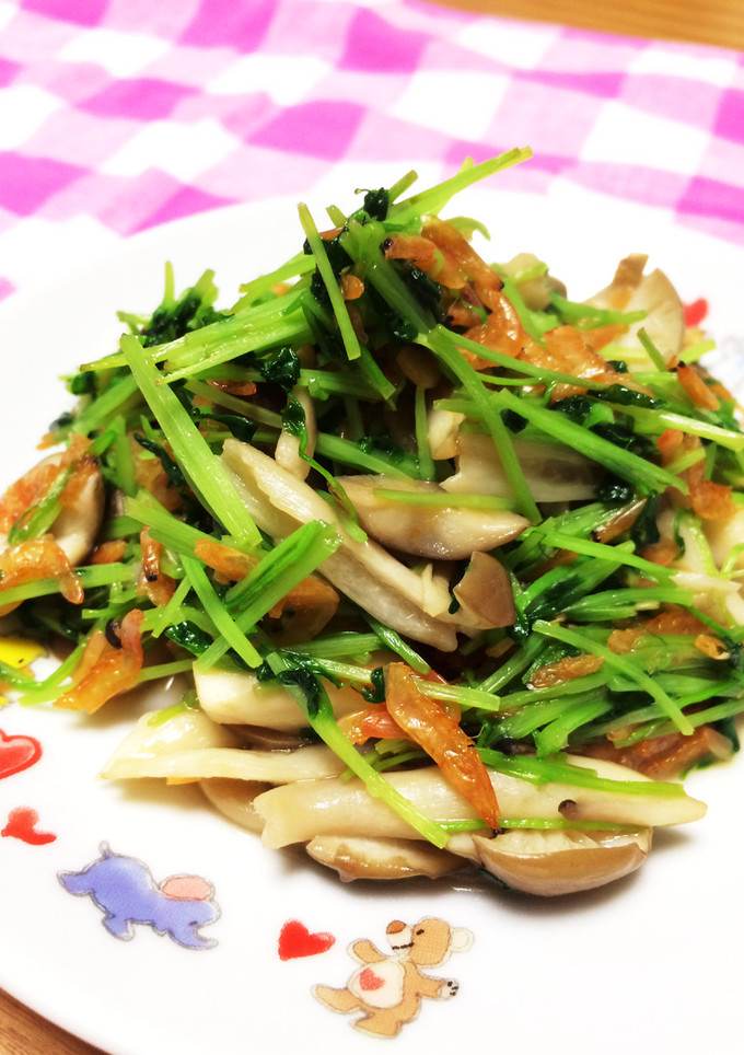 超簡単！豆苗とエビのにんにく炒め-レシピのメイン写真