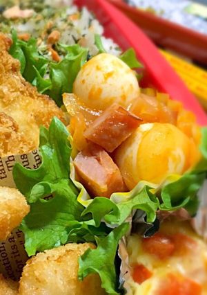 お弁当にうずら卵とベーコンのケチャップ煮-レシピのメイン写真