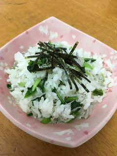 みぶ菜とじゃこのごはん♡-レシピのメイン写真