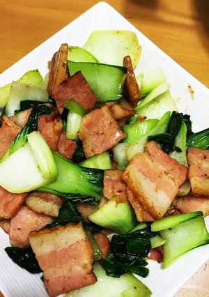 ベーコンとチンゲン菜の簡単炒め-レシピのメイン写真