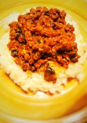 ミートソース、今回は丼！-レシピのメイン写真
