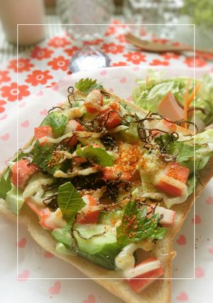 削切り胡瓜×かにかま　あっさり和トースト-レシピのメイン写真