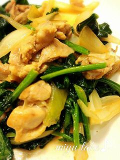 ほうれん草と鶏肉の醤油マヨ炒め♪簡単♡-レシピのメイン写真