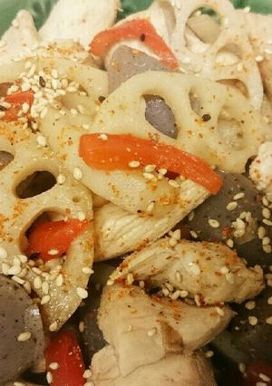 鶏肉と蓮根の炒め煮-レシピのメイン写真