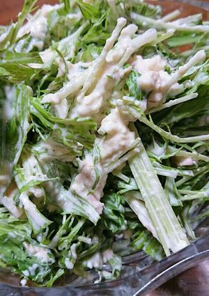 水菜とお豆腐のツナマヨサラダ-レシピのメイン写真