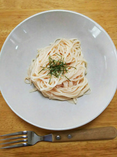 ひやむぎで作る「たらこパスタ」-レシピのメイン写真