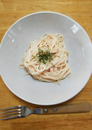 ひやむぎで作る「たらこパスタ」-レシピのメイン写真